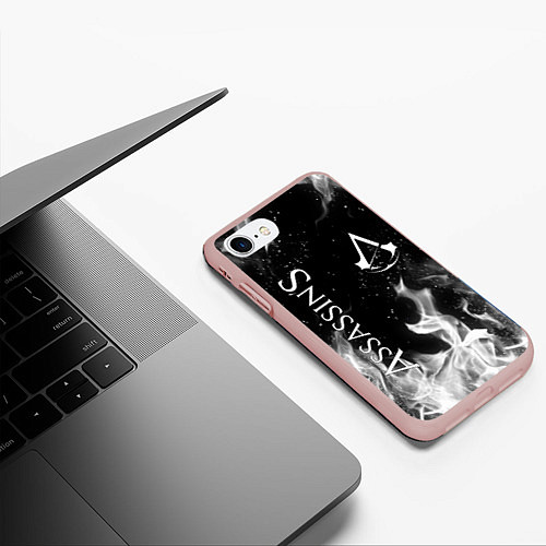 Чехол iPhone 7/8 матовый ASSASSINS CREED / 3D-Светло-розовый – фото 3
