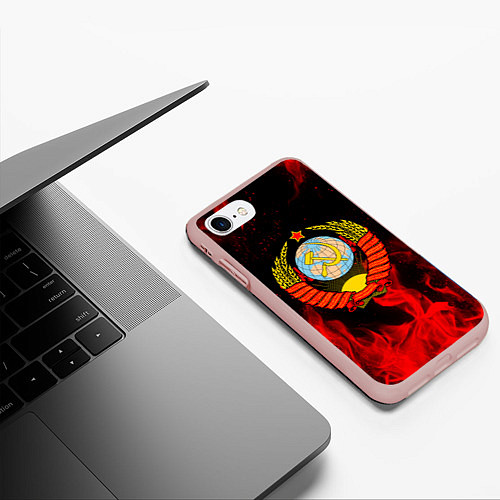 Чехол iPhone 7/8 матовый СССР / 3D-Светло-розовый – фото 3