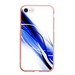 Чехол iPhone 7/8 матовый GEOMETRY STRIPES BLUE, цвет: 3D-светло-розовый