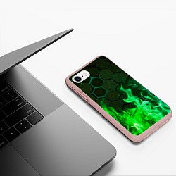 Чехол iPhone 7/8 матовый Fire, цвет: 3D-светло-розовый — фото 2