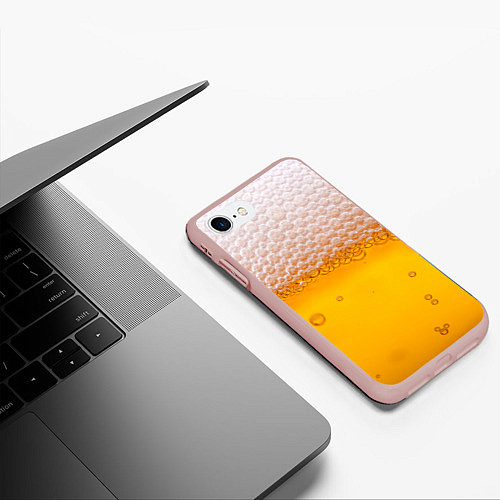 Чехол iPhone 7/8 матовый ЖИВОЕ ПЕННОЕ / 3D-Светло-розовый – фото 3