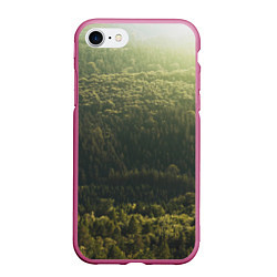 Чехол iPhone 7/8 матовый Летний лес, цвет: 3D-малиновый