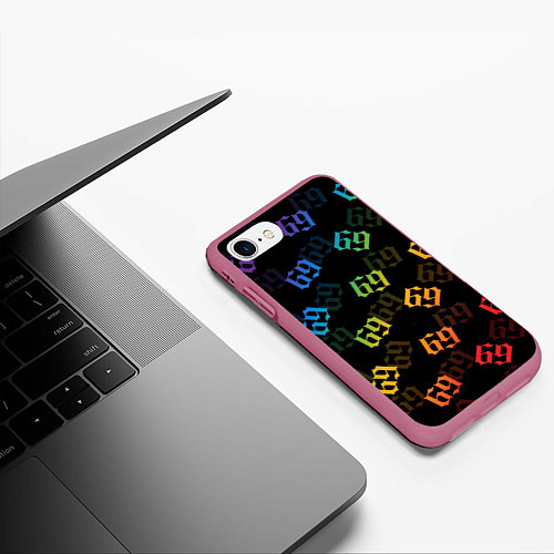 Чехол iPhone 7/8 матовый 6IX9INE / 3D-Малиновый – фото 3