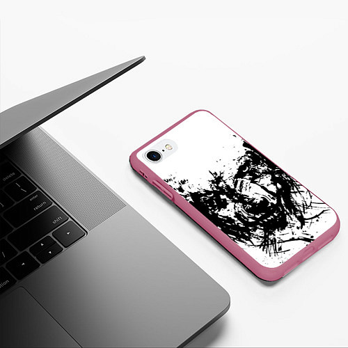Чехол iPhone 7/8 матовый Зверь / 3D-Малиновый – фото 3