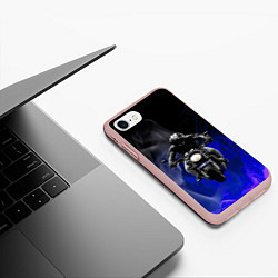 Чехол iPhone 7/8 матовый МОТОЦИКЛЫ, цвет: 3D-светло-розовый — фото 2