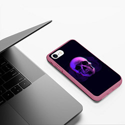 Чехол iPhone 7/8 матовый 3D Череп, цвет: 3D-малиновый — фото 2