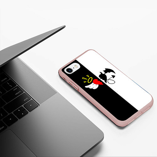 Чехол iPhone 7/8 матовый Добро и зло, Payton Moormeier / 3D-Светло-розовый – фото 3