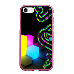 Чехол iPhone 7/8 матовый RAZER, цвет: 3D-малиновый