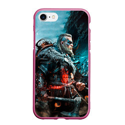 Чехол iPhone 7/8 матовый ASSASSINS CREED VALHALLA, цвет: 3D-малиновый