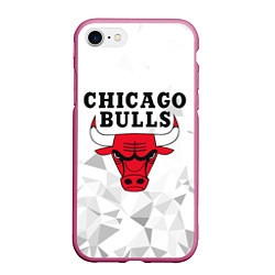 Чехол iPhone 7/8 матовый CHICAGO BULLS, цвет: 3D-малиновый