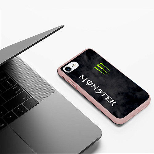 Чехол iPhone 7/8 матовый MONSTER ENERGY / 3D-Светло-розовый – фото 3