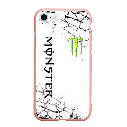 Чехол iPhone 7/8 матовый MONSTER ENERGY, цвет: 3D-светло-розовый