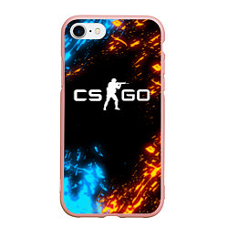 Чехол iPhone 7/8 матовый CS GO, цвет: 3D-светло-розовый