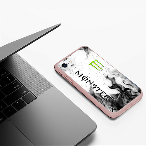 Чехол iPhone 7/8 матовый MONSTER ENERGY / 3D-Светло-розовый – фото 3