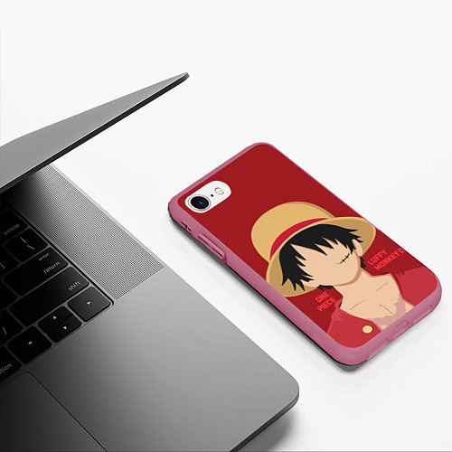 Чехол iPhone 7/8 матовый Luffy / 3D-Малиновый – фото 3
