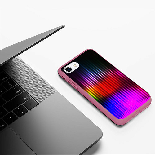 Чехол iPhone 7/8 матовый WAVES COLOR / 3D-Малиновый – фото 3