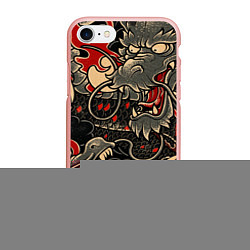 Чехол iPhone 7/8 матовый Dsquared tatoo DRAGON, цвет: 3D-светло-розовый