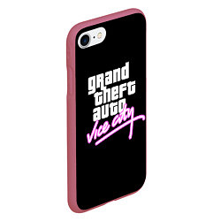 Чехол iPhone 7/8 матовый GTA VICE CITY, цвет: 3D-малиновый — фото 2