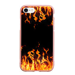 Чехол iPhone 7/8 матовый FIRE ОГОНЬ, цвет: 3D-светло-розовый