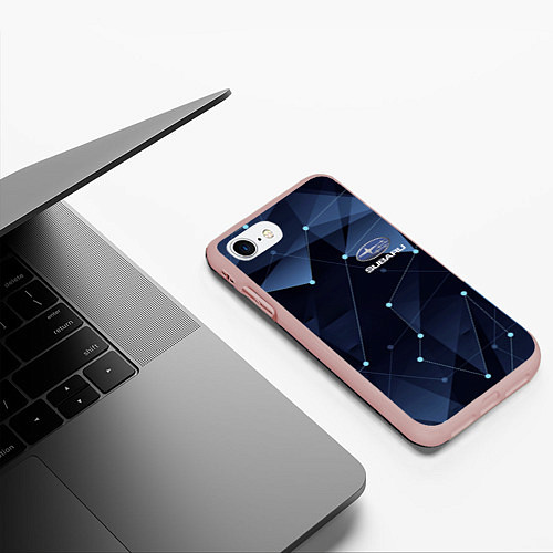 Чехол iPhone 7/8 матовый SUBARU / 3D-Светло-розовый – фото 3