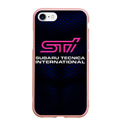 Чехол iPhone 7/8 матовый SUBARU STI Z, цвет: 3D-светло-розовый