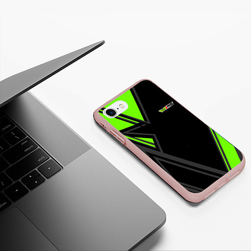 Чехол iPhone 7/8 матовый Skoda RS Z / 3D-Светло-розовый – фото 3
