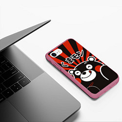 Чехол iPhone 7/8 матовый Kumamon, цвет: 3D-малиновый — фото 2