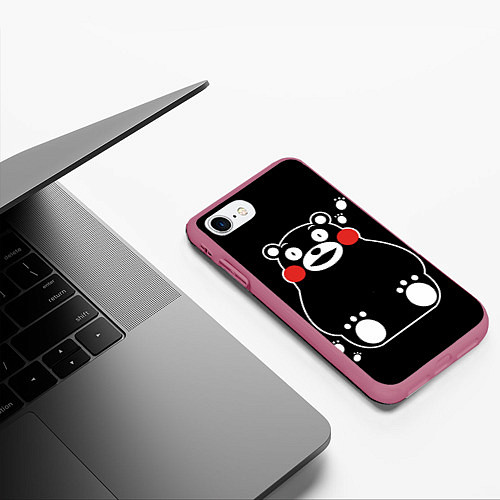 Чехол iPhone 7/8 матовый Kumamon / 3D-Малиновый – фото 3