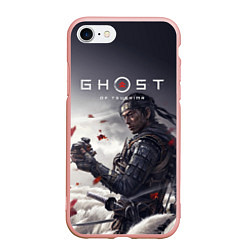 Чехол iPhone 7/8 матовый Ghost of Tsushima, цвет: 3D-светло-розовый