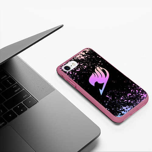 Чехол iPhone 7/8 матовый Fairy Tail / 3D-Малиновый – фото 3