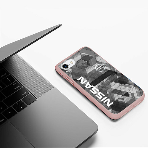Чехол iPhone 7/8 матовый NISSAN / 3D-Светло-розовый – фото 3