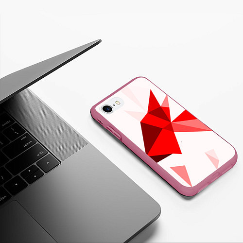 Чехол iPhone 7/8 матовый GEOMETRY RED / 3D-Малиновый – фото 3