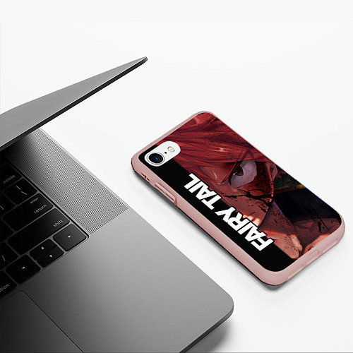 Чехол iPhone 7/8 матовый FAIRY TAIL ХВОСТ ФЕИ / 3D-Светло-розовый – фото 3