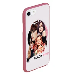 Чехол iPhone 7/8 матовый Blackpink, цвет: 3D-малиновый — фото 2