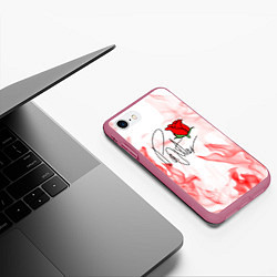Чехол iPhone 7/8 матовый PYTN X ROSE, цвет: 3D-малиновый — фото 2