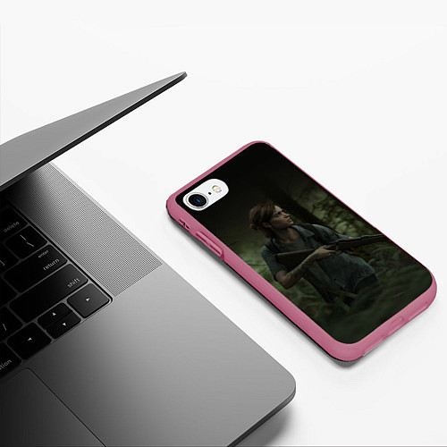 Чехол iPhone 7/8 матовый THE LAST OF US 2 ЭЛЛИ / 3D-Малиновый – фото 3