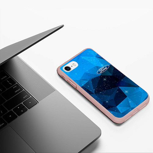 Чехол iPhone 7/8 матовый FORD / 3D-Светло-розовый – фото 3