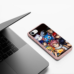 Чехол iPhone 7/8 матовый FAIRY TAIL ХВОСТ ФЕИ, цвет: 3D-светло-розовый — фото 2