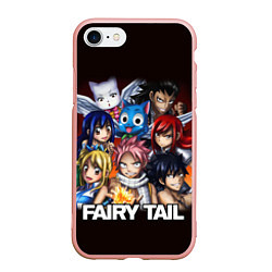 Чехол iPhone 7/8 матовый FAIRY TAIL ХВОСТ ФЕИ, цвет: 3D-светло-розовый