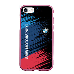 Чехол iPhone 7/8 матовый BMW MOTORSPORT, цвет: 3D-малиновый