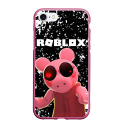 Чехол iPhone 7/8 матовый Roblox Piggy, цвет: 3D-малиновый