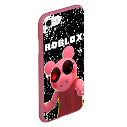 Чехол iPhone 7/8 матовый Roblox Piggy, цвет: 3D-малиновый — фото 2