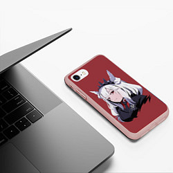 Чехол iPhone 7/8 матовый Helltaker, цвет: 3D-светло-розовый — фото 2