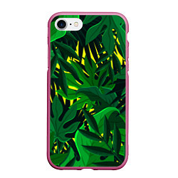 Чехол iPhone 7/8 матовый В джунглях, цвет: 3D-малиновый