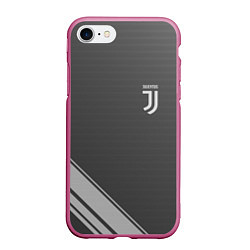 Чехол iPhone 7/8 матовый JUVENTUS, цвет: 3D-малиновый