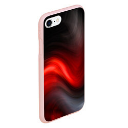 Чехол iPhone 7/8 матовый BLACK RED WAVES АБСТРАКЦИЯ, цвет: 3D-светло-розовый — фото 2