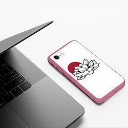 Чехол iPhone 7/8 матовый Кувшинка Z, цвет: 3D-малиновый — фото 2