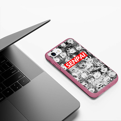 Чехол iPhone 7/8 матовый SENPAI СЕНПАЙ / 3D-Малиновый – фото 3