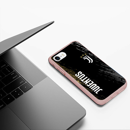 Чехол iPhone 7/8 матовый JUVENTUS / 3D-Светло-розовый – фото 3