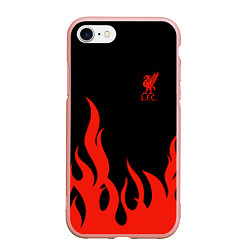 Чехол iPhone 7/8 матовый Liverpool F C, цвет: 3D-светло-розовый